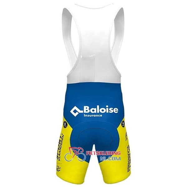 Sport Vlaanderen-baloise Fietsshirt Met Korte Mouwen 2020 en Korte Koersbroek Wit Geel Blauw